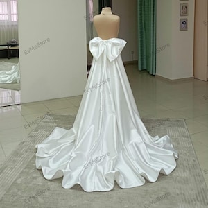 Detachable Mikado Wedding Overskirt Bridal train with Bow