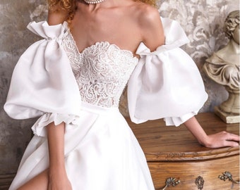 Organza wedding detachable sleeves