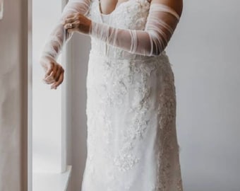 Handmade Tulle Wedding Sleeves: Detachable Bridal Bicep Sleeves