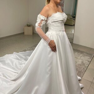 Detachable Bridal Sleeves: Handmade Tulle Bicep Sleeves with 3D Flowers image 5