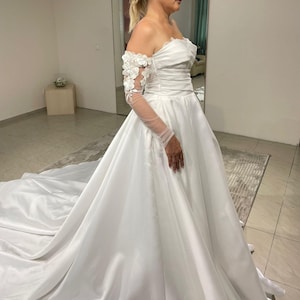 Detachable Bridal Sleeves: Handmade Tulle Bicep Sleeves with 3D Flowers image 3