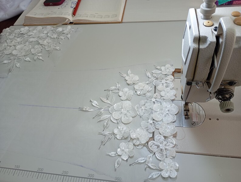 Detachable Bridal Sleeves: Handmade Tulle Bicep Sleeves with 3D Flowers image 8