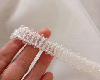 Handgemachte Perlen Bestickte Hochzeit Gürtel: Braut Schärpe