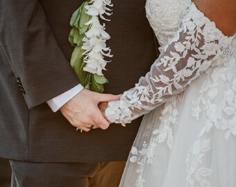 Detachable Wedding Sleeves: Fitted Bicep Tulle Bridal Sleeves