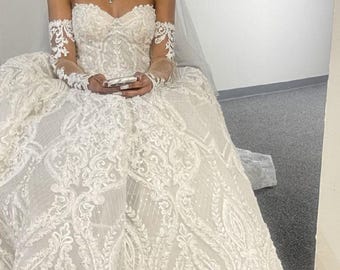 Handmade Detachable Tulle Bridal Sleeves: Lace Wedding Arm Coverings