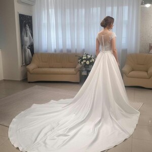 Back look of satin overskirt