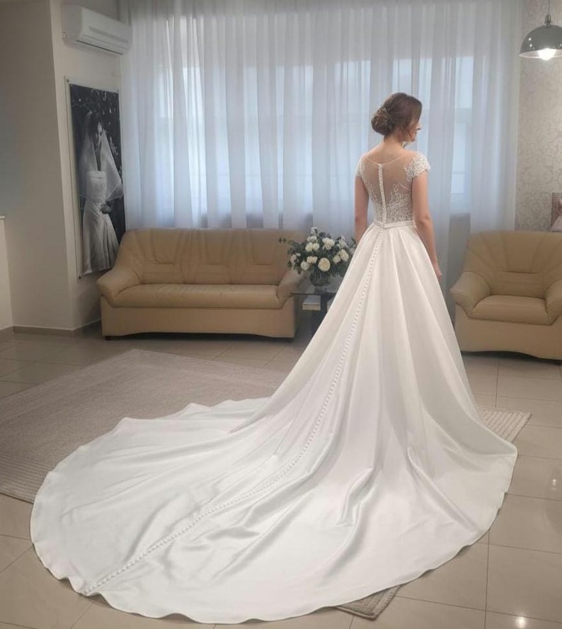 Back look of satin overskirt