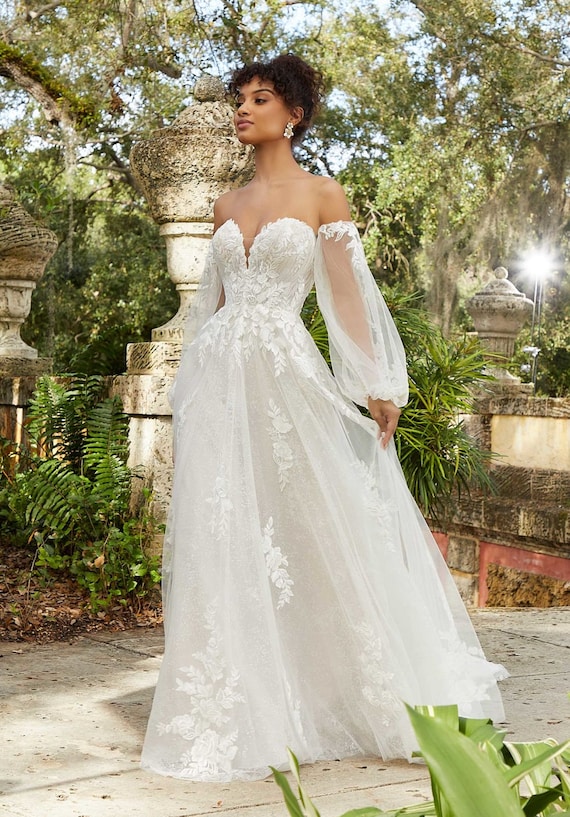 Boho Wedding Sleeves Detachable Wedding Sleeves Tulle Sleeves