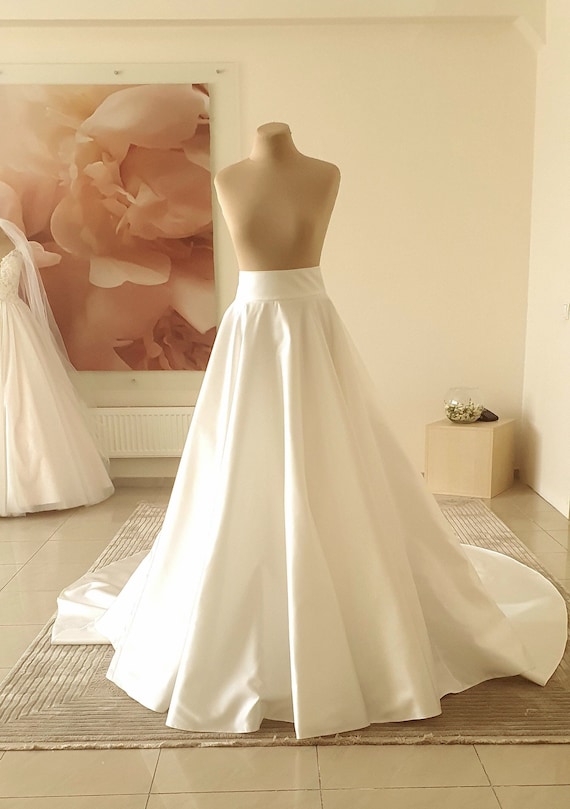 Satin wedding skirt, Wedding skirt, Detachable wedding skirt, Puffy wedding skirt, Mikado wedding skirt