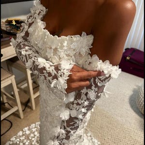 Bridal  Glove Sleeve Extra long fingerless gloves wedding lace gloves handmade sleeves