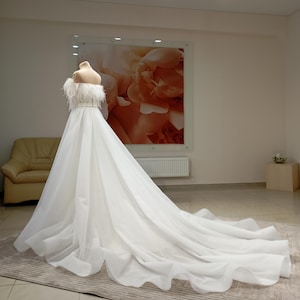 Detachable Tulle Wedding Train: Soft Tulle Bridal Skirt Overlay