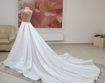 Handmade Cathedral Wedding Train: Detachable Tulle Overskirt