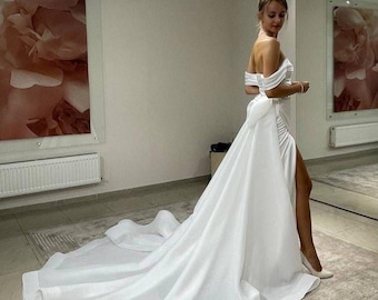 Detachable Organza Wedding Overskirt Bridal Train