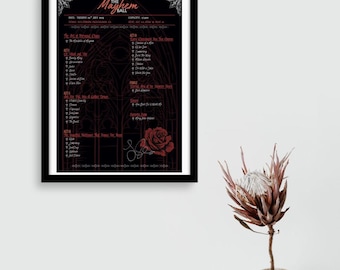 Lady Gaga Mayhem Ball Setlist Poster (Digital Print)