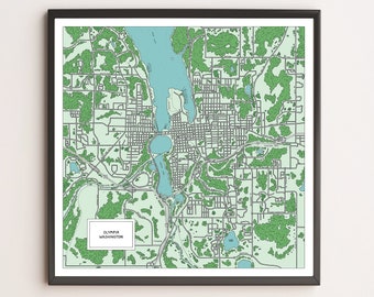 Road Map of Olympia, Washington | Hand-Drawn | Digital, Printable Download