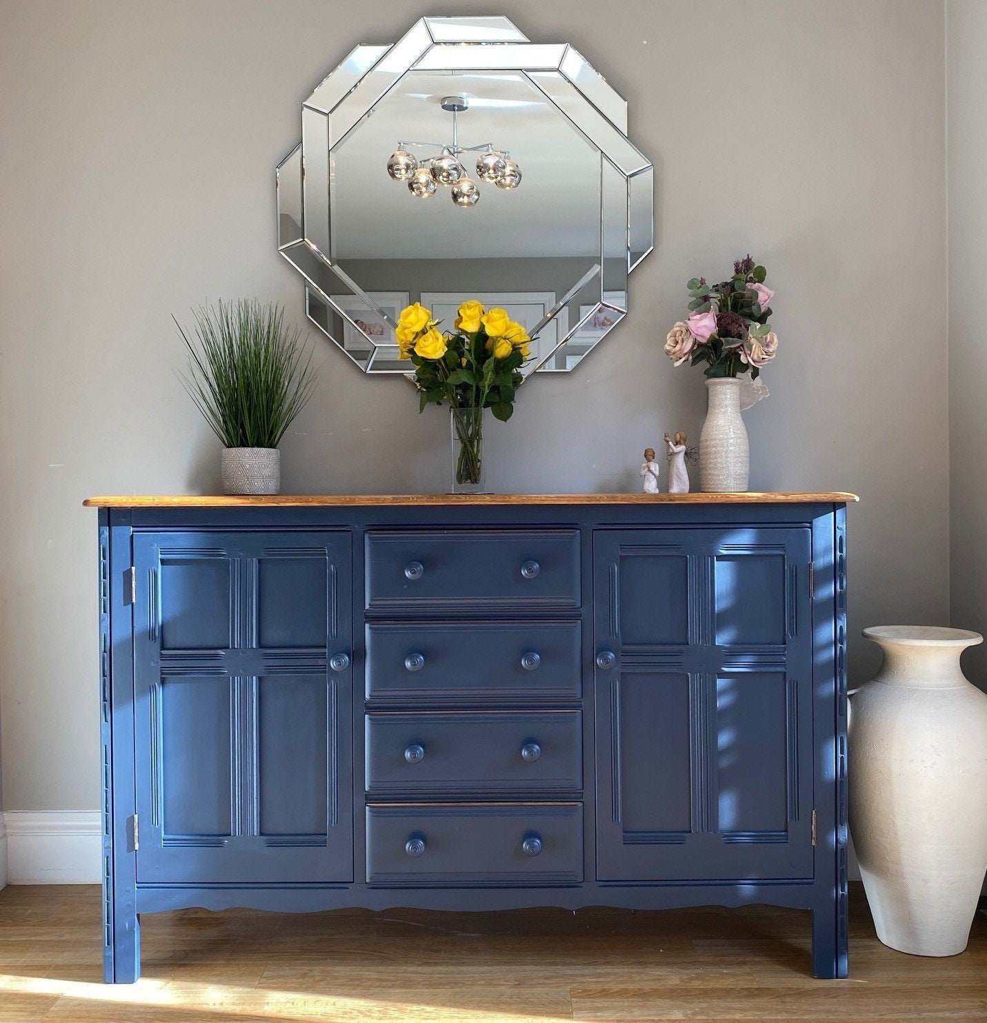 Solid wood sideboard in Midnight Blue Etsy