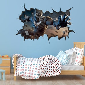 Sleek and Stunning Black Panther Wall Sticker Mural Decal - Perfect for Adding a 3D Effect to Any Space