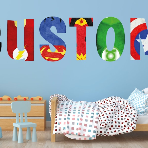 Superhero Wall Decal Etsy