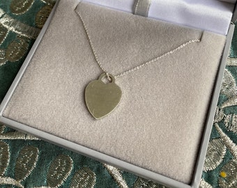 925 Sterling Silver Heart Pendant & Chain, adjustable chain from 18” - 20” , women’s jewellery, Perfect Christmas Gift