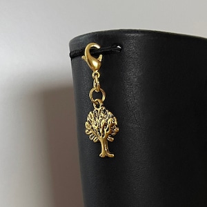 Planner bag charm pendant gold metal tree