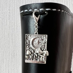 Planner Bags Pendant Charm Silver Colored Metal Forest Mushrooms Moon Stars