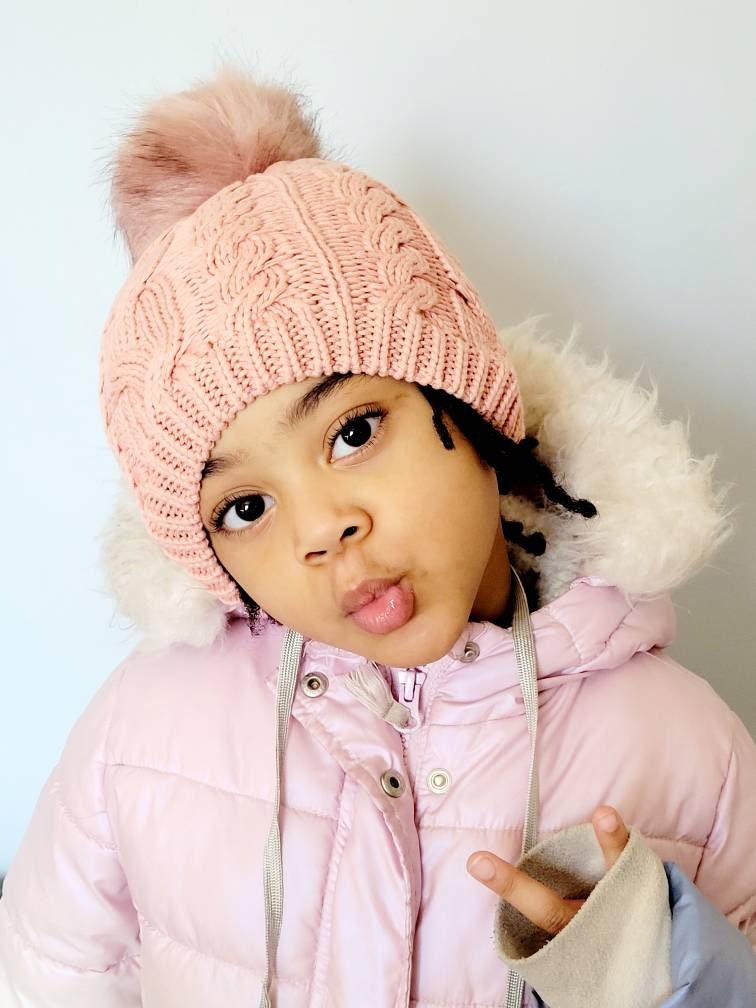 Children's Winter Hat For Girl Baby Hat Natural Fur Hat Soft