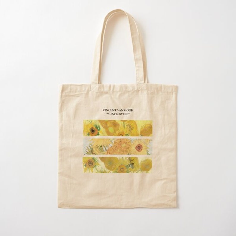 Van Gogh/'s Sunflowers Cotton Tote Bag 15x16 in.