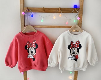 Toddler Minnie Sweatshirt, Minnie outfit, Disney sweater, Made in Korea