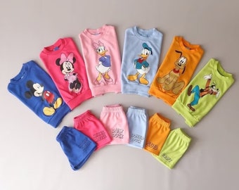 Disney Character Sweatshirts and Shorts Set for kids, Made in Korea