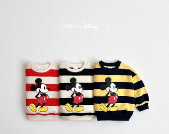 Kids Mickey Striped Sweatshirts, Made in Korea