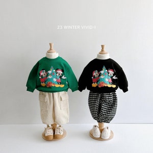Kids Christmas Tree Sweatshirts, Christmas Mickey Sweatshirts, Fleece-lined sweater