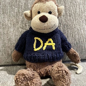 Jellycat Personalized Sweater,jellycat clothes,teddy bear jumpers, baby toy clothes,knitted toy sweater image 4