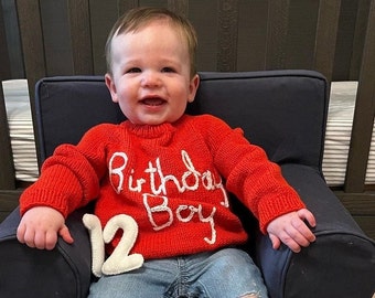 Pull de Noël pour bébé, pull rouge pour enfant, pull rouge, pull avec nom de bébé