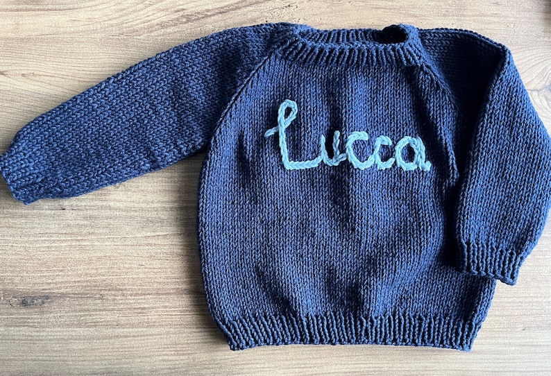 Knit baby Jumper,Baby name sweater , Baby jumper, name sweater,baby name jumper,knitting sweater,knit baby sweater, 1 - Navy blue