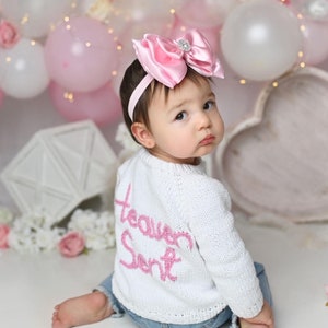 Baby Name Sweater, Hand Knitted Jumper, Toddler Sweater, Baby sweater, Custom Newborn Sweater,Hand embroidered sweater,baby jumper