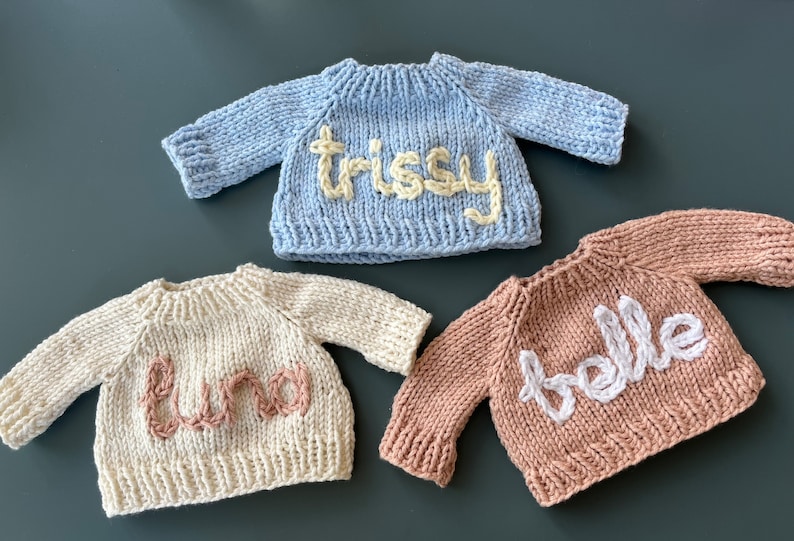 Jellycat Personalized Sweater,jellycat clothes,teddy bear jumpers, baby toy clothes,knitted toy sweater image 7