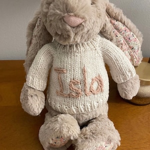 Jellycat Personalized Sweater,jellycat clothes,teddy bear jumpers, baby toy clothes,knitted toy sweater image 3