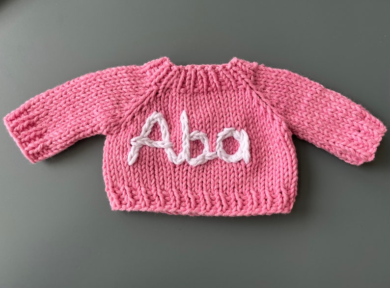 Jellycat Personalized Sweater,jellycat clothes,teddy bear jumpers, baby toy clothes,knitted toy sweater image 8