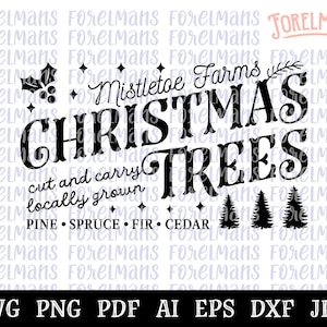 Farm Fresh Christmas Trees SVG, Christmas SVG, Merry Christmas SVG, Christmas Truck svg, Santa Claus svg, Cricut, Silhouette, trendy