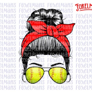 Messy Bun Softball PNG, Softball PNG, messy bun baseball png, messy bun png, mom png, Woman png, mom life png, Sublimation, trendy