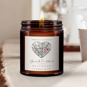Cadeau bougie carte personnalisée | Cadeau bougie d'anniversaire | Cadeau Saint-Valentin | Impression de carte personnalisée | Bougie personnalisée | Bougie aux huiles essentielles