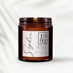 Jedes Jahr Personalisierte Kerze Geschenk, Reines ätherisches Öl Kerze mit Wohlbefinden, Geburtstagsgeschenk für Freund, Geburtstagsgeschenk für Sie