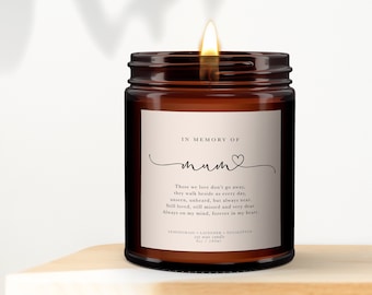 In Memory of Mum Candle: Essential Oil Soy Wax Aromatherapy