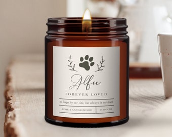 Personalised Pet Remembrance Candle, Scented Candle, Memorial, Pet loss, Forever in Our Hearts, Scented candle, Dog, Cat, Sympathy Gift