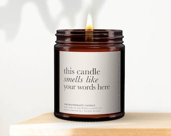 Vela de soja aromática personalizada: mensaje personalizado, aceites esenciales naturales