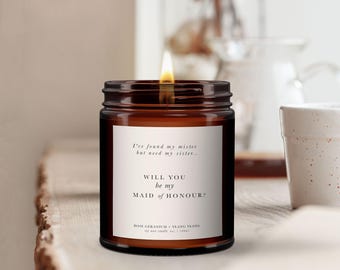 Maid of Honour Gift: Personalized Essential Oil Soy Candle