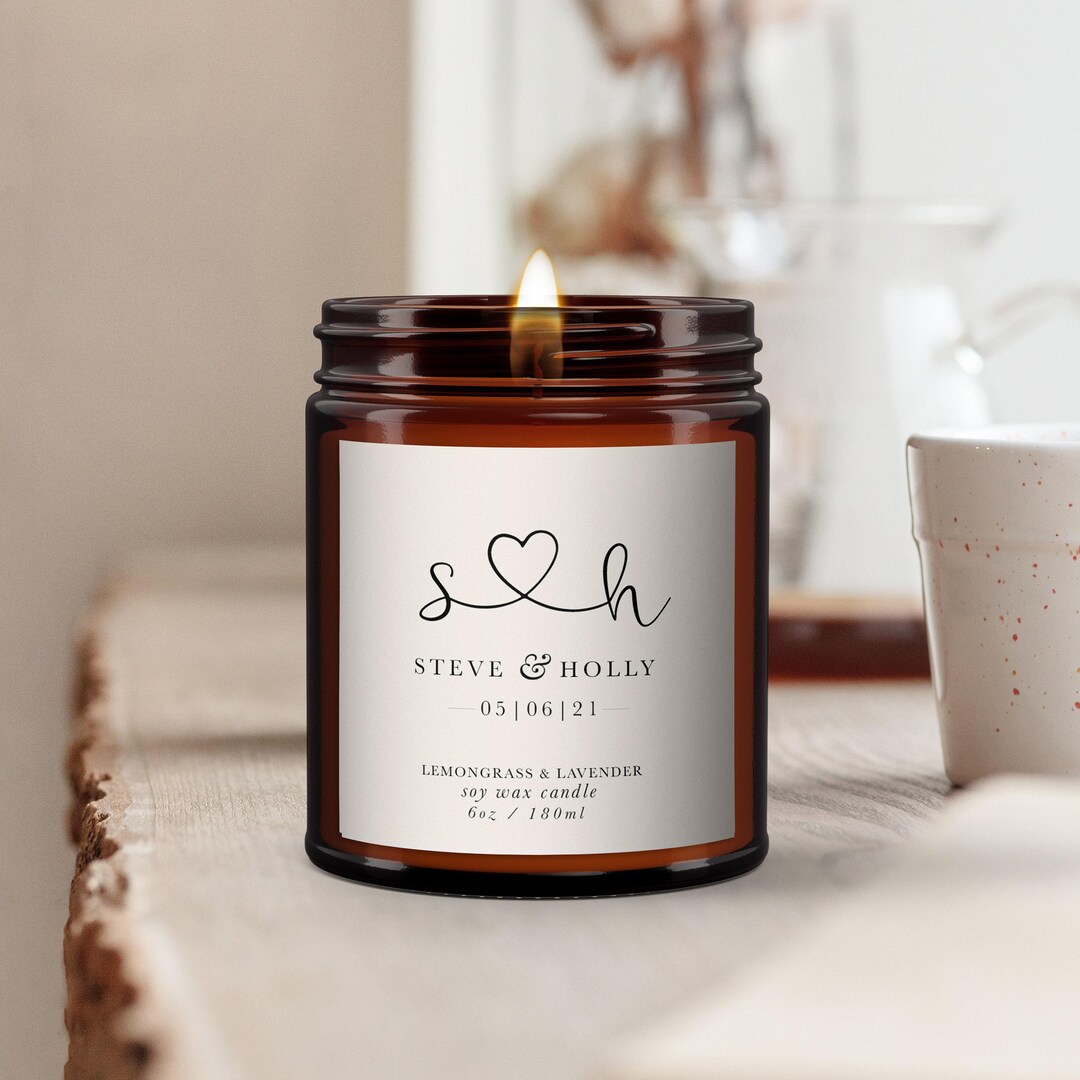 Personalized Wedding Favor Candle: Natural Essential Oil Soy Wax - Etsy UK