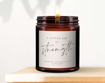 Strength Aromatherapy Candle: Lemongrass, Lavender, Eucalyptus Soy Wax
