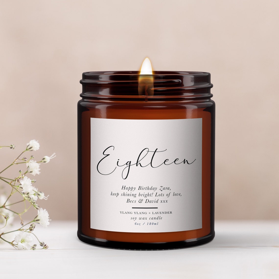 18th Birthday Personalised Candle Aromatherapy candle Etsy
