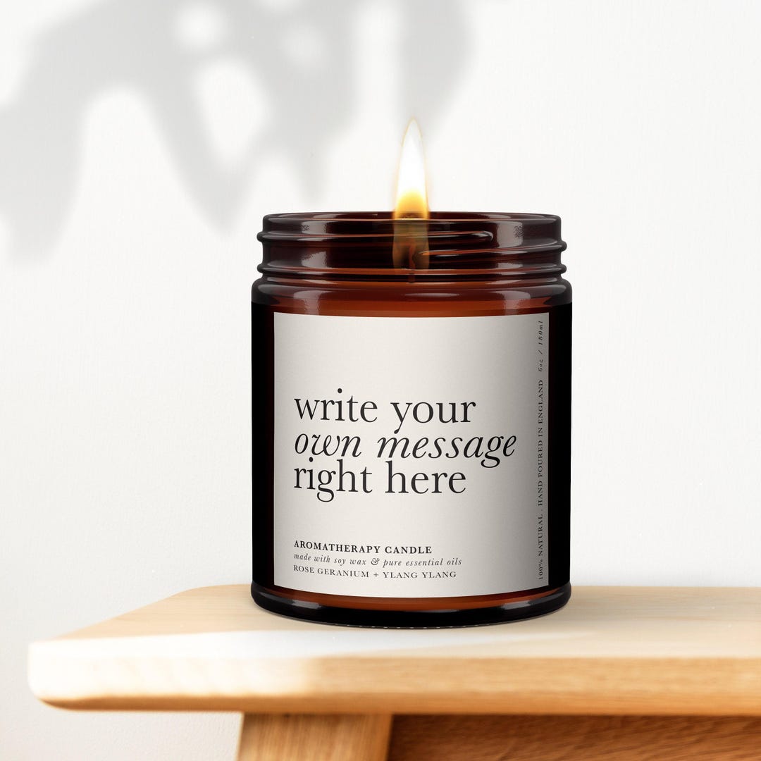 Personalized Aromatherapy Candle: Custom Message Soy Wax Candle - Etsy UK